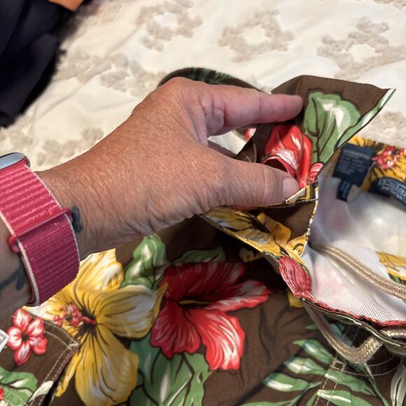 Polo Ralph Lauren Swim Trunks Mens XLarge Brown Floral Drawstring Pockets - Picture 3 of 6